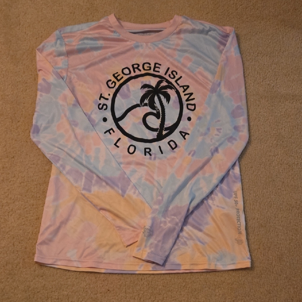 Banana Boat Pastel Tie-Dye Long Sleeve Sunshirt NWOT